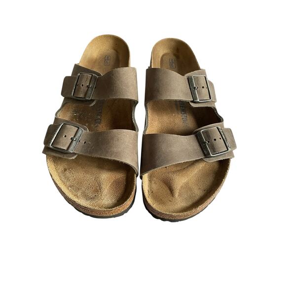 Birkenstock Arizona BS Sandals US M11 W13 EU 44 UK 10.5 Taupe Leather Regular - Picture 3 of 14